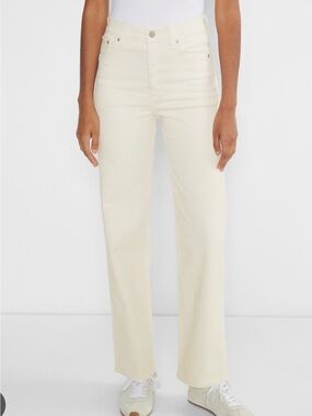 Denim Forum Straight Leg Jeans in Cream